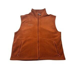 Columbia Cathedral‎ Peak Sweater Vest Mens XL Burnt Orange Full Zip WM1480